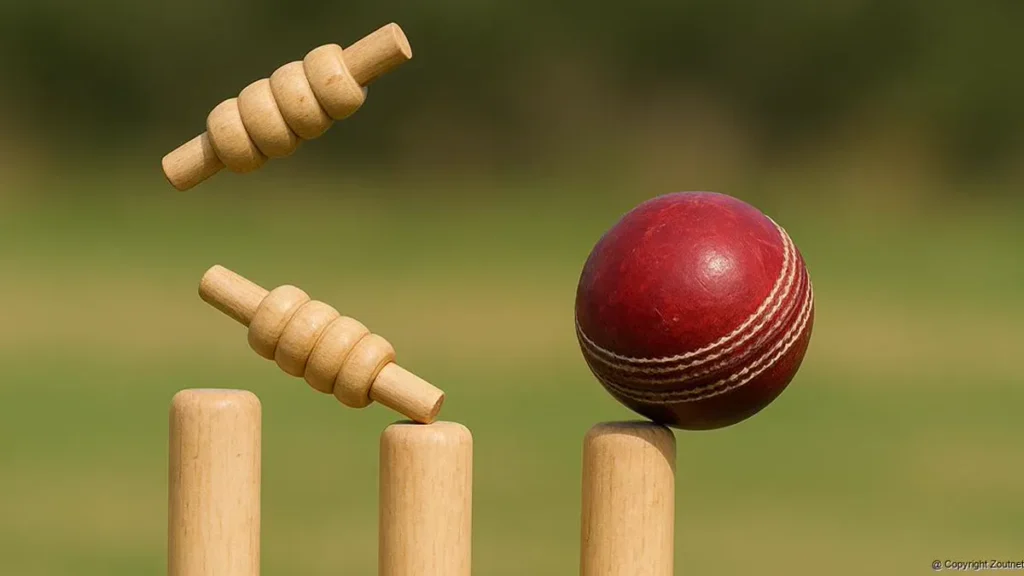 Bails flying as the ball hits the stumps, how batters get out explained for how to play cricket