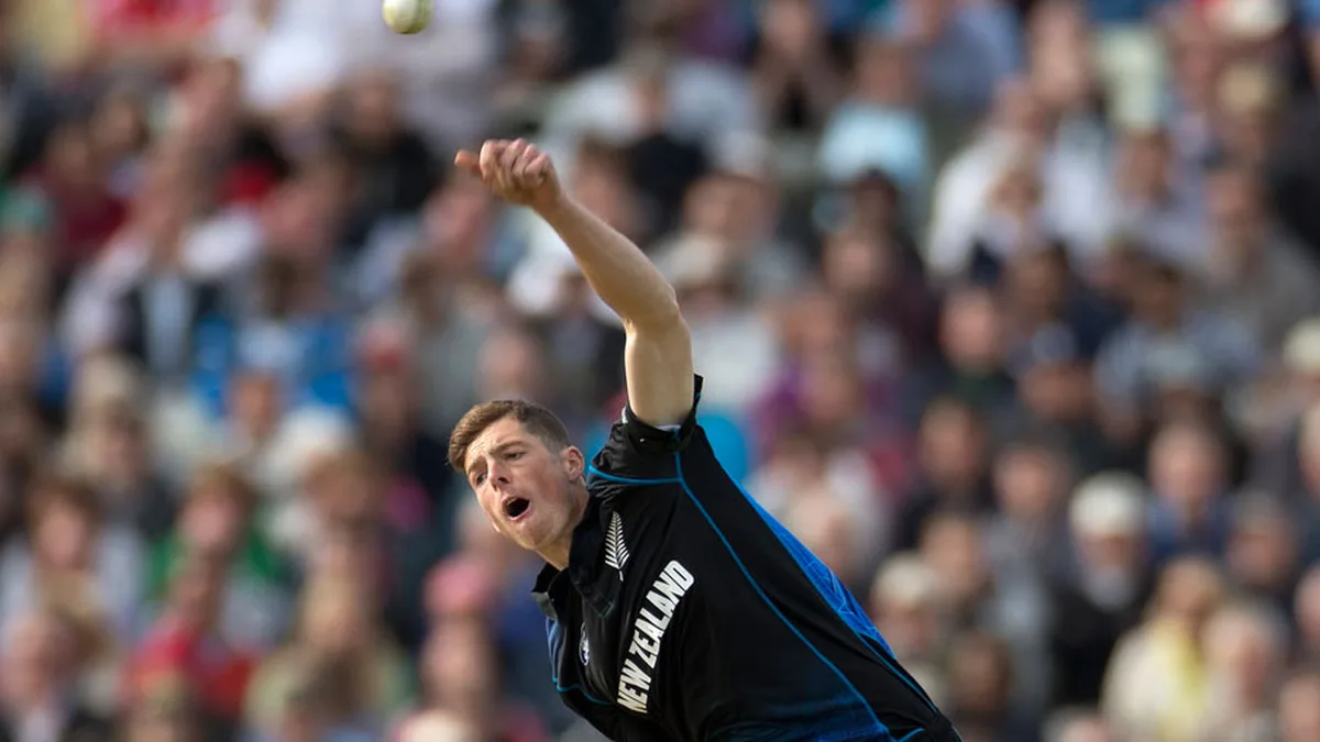 Mitchell Santner bowling for New Zealand - New Zealand ODI squad for India series 2026
