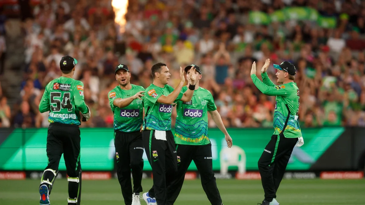 Melbourne Stars BBL 2026-27 squad players celebrate a wicket at the MCG