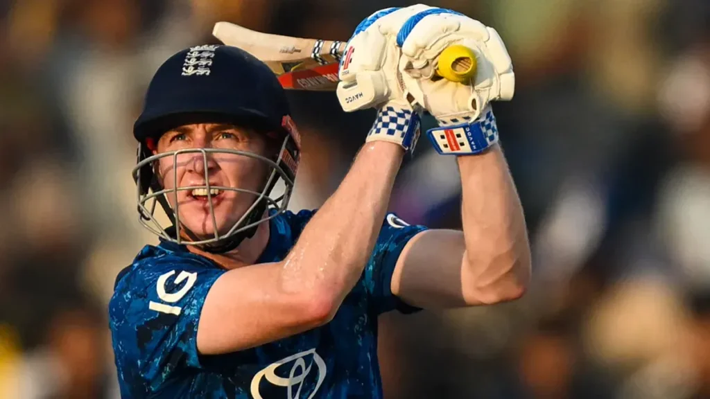 Harry Brook plays a shot for England in an ODI. Sri Lanka vs England 430 chase