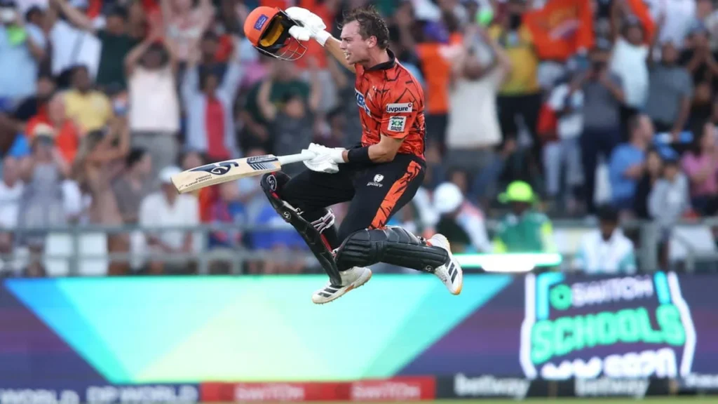 Sunrisers Eastern Cape batter celebrates a century in the Sunrisers Eastern Cape vs Pretoria Capitals head to head record