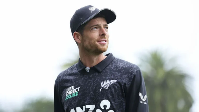 New Zealand T20I squad for India series captain Mitchell Santner with the Black Caps in Christchurch