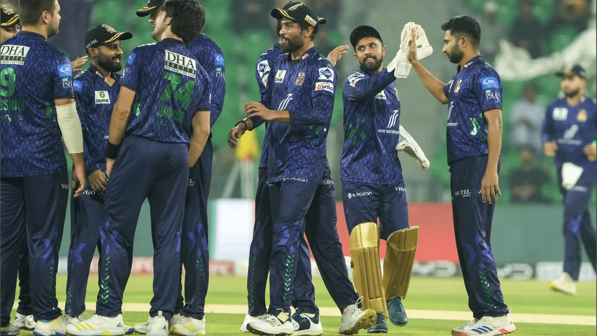 Quetta Gladiators players celebrate in the Pakistan Super League, the sister team in the Rome Gladiators Italia T10 story