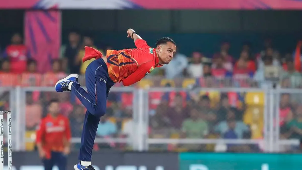 Rahul Chahar bowling for Punjab Kings, eighth on the youngest player in IPL history list