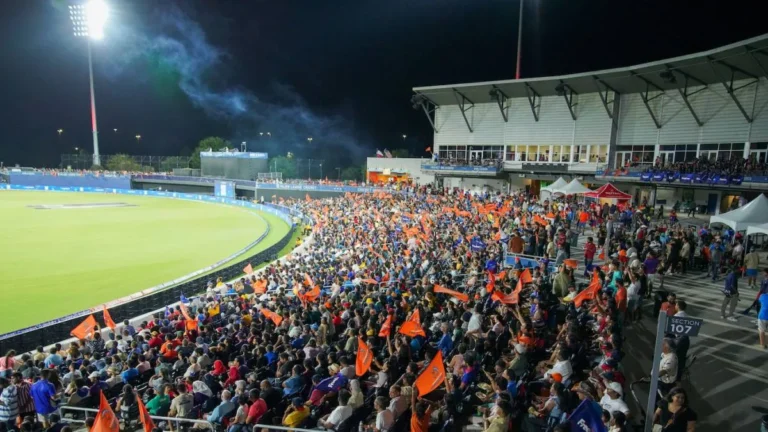 Cricket fans in the stands at Grand Prairie Stadium. USA League 2 Title 2026